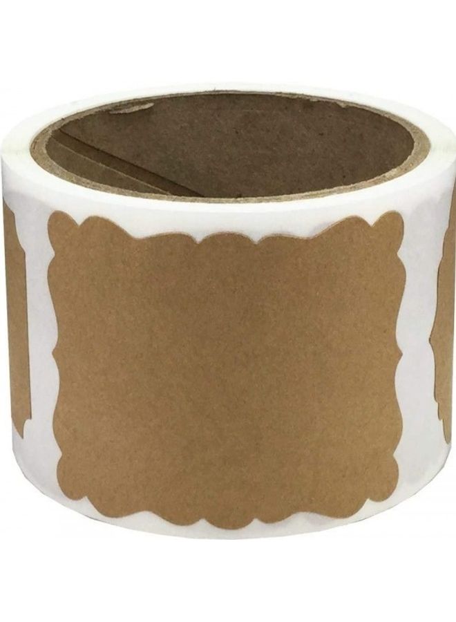 100-Piece Blank Kraft Present Sticker Brown - Image 1