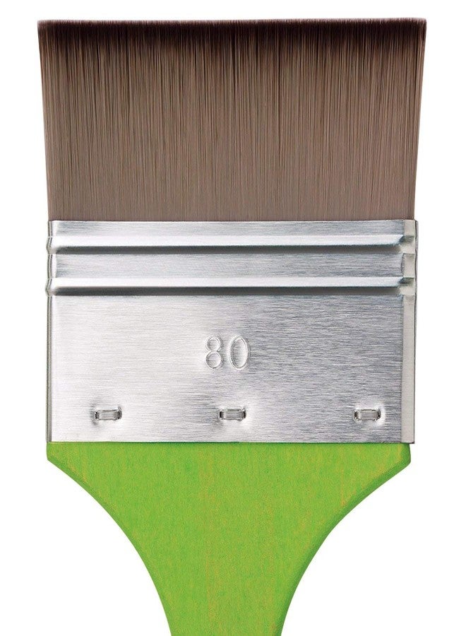 da Vinci Student Series 5073 Fit for School and Hobby Paint Brush, Mottler Flat Elastic Synthetic with Green Matte Handle, Size 80 - Image 3