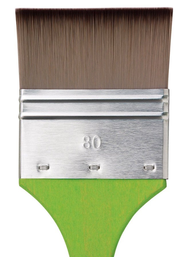 da Vinci Student Series 5073 Fit for School and Hobby Paint Brush, Mottler Flat Elastic Synthetic with Green Matte Handle, Size 80 - Image 2