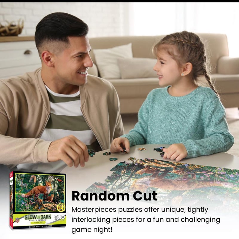 MasterPieces 500 Piece Glow in The Dark Jigsaw Puzzle for Adults, Family, Or Youth - The Woodlands - 15"x21" - Image 5