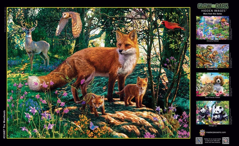 MasterPieces 500 Piece Glow in The Dark Jigsaw Puzzle for Adults, Family, Or Youth - The Woodlands - 15"x21" - Image 4