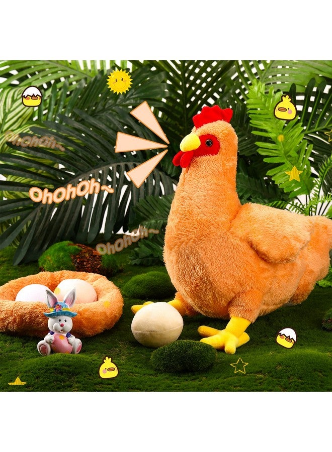 Civaner 2 Pcs 12 Inch Buffy The Hen Chicken Stuffed Animal Gift Cute Chicken Plush With Eggs Large Chicken Plush Thanksgiving Gift Christmas Party Favor Birthday Supplies - Image 5