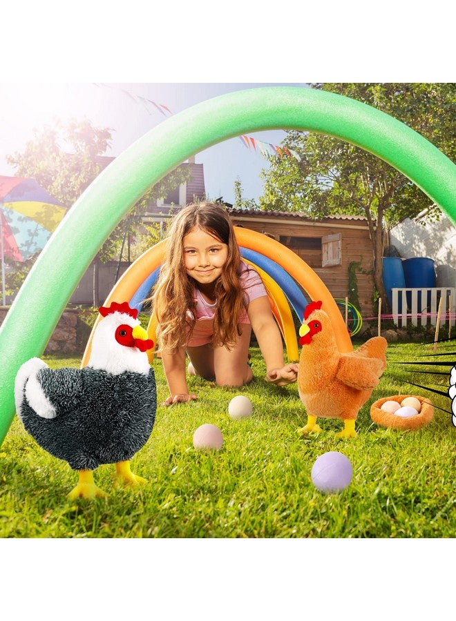 Civaner 2 Pcs 12 Inch Buffy The Hen Chicken Stuffed Animal Gift Cute Chicken Plush With Eggs Large Chicken Plush Thanksgiving Gift Christmas Party Favor Birthday Supplies - Image 3