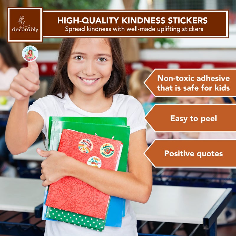 Decorably 1,100 Kindness Stickers for Kids Bulk - 44 Sticker Sheets Be Kind Stickers, Classroom Activities, Positive Reinforcement, Arts & Crafts, Scrapbooking, Gift - Image 3