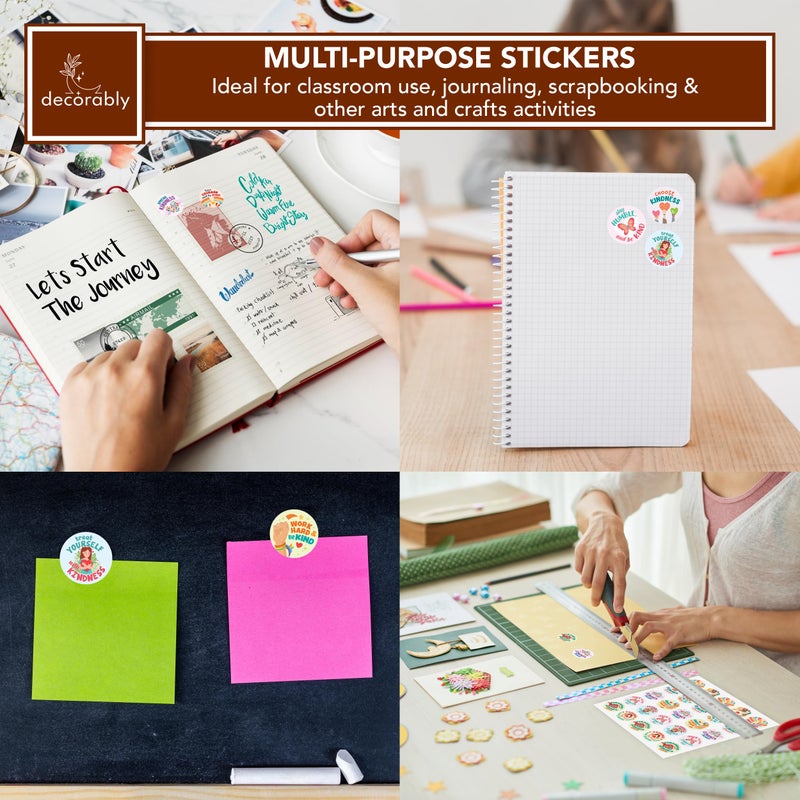 Decorably 1,100 Kindness Stickers for Kids Bulk - 44 Sticker Sheets Be Kind Stickers, Classroom Activities, Positive Reinforcement, Arts & Crafts, Scrapbooking, Gift - Image 5