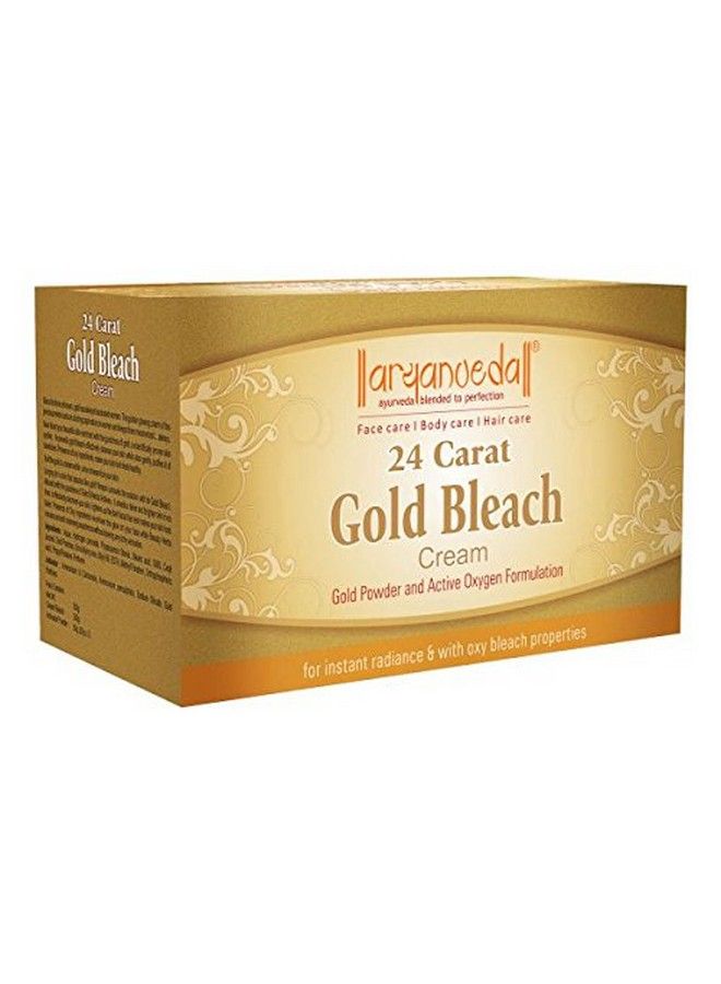 Aryanveda 24 Carat Gold Bleach Cream For Golden Glow From Within & Reducing Blemishes, Removes Tan & Impurities, Glowing Skin, Beautiful Skin for Men and Women - 43g - Image 1
