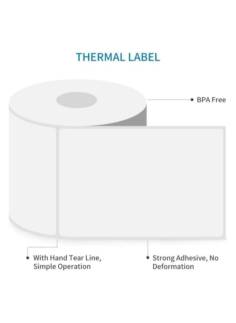 H&B 02 Rolls 700 Labels 4x6 Inch (100x150mm) Direct Thermal Labels, Blank Shipping Labels, Compatible with ZEBRA Printer  - Image 3
