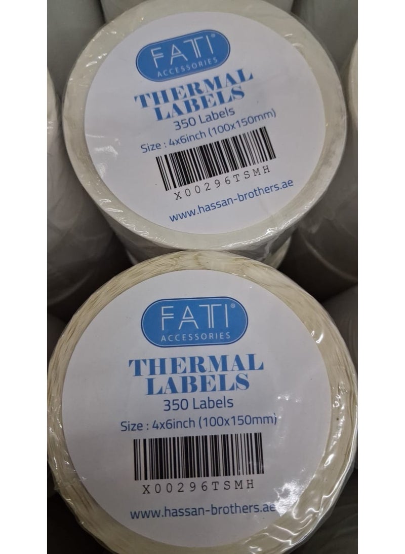 فاتي للاكسسوارات 350 ملصق 4 × 6 بوصة (100 × 150 مم) ملصقات حرارية مباشرة، ملصقات شحن فارغة، متوافقة مع طابع - Image 2