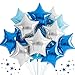 TONIFUL 30Pcs 18 Inch Large Blue Silver Star Shape Foil Balloons Big Stars Helium Mylar Ballons for Birthday Wedding Baby Shower Anniversary Engagement Party Decorations Supplies - Image 3