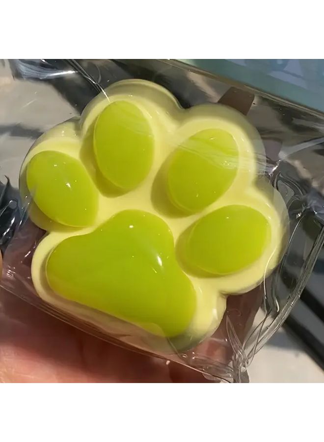 Green Slow Rebound Cat Paw Sensory Toy Sticky TPU Mud Feel Novelty Gift - Image 1