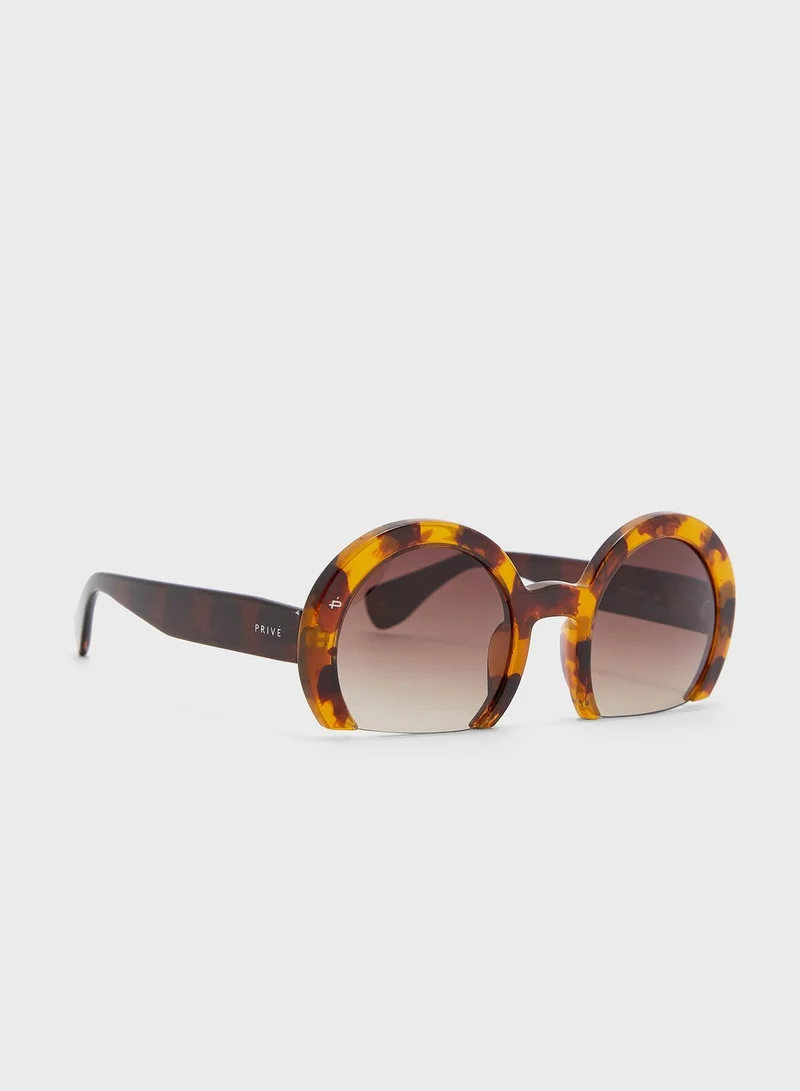 PRIVÉ REVAUX Milf Round Sunglasses