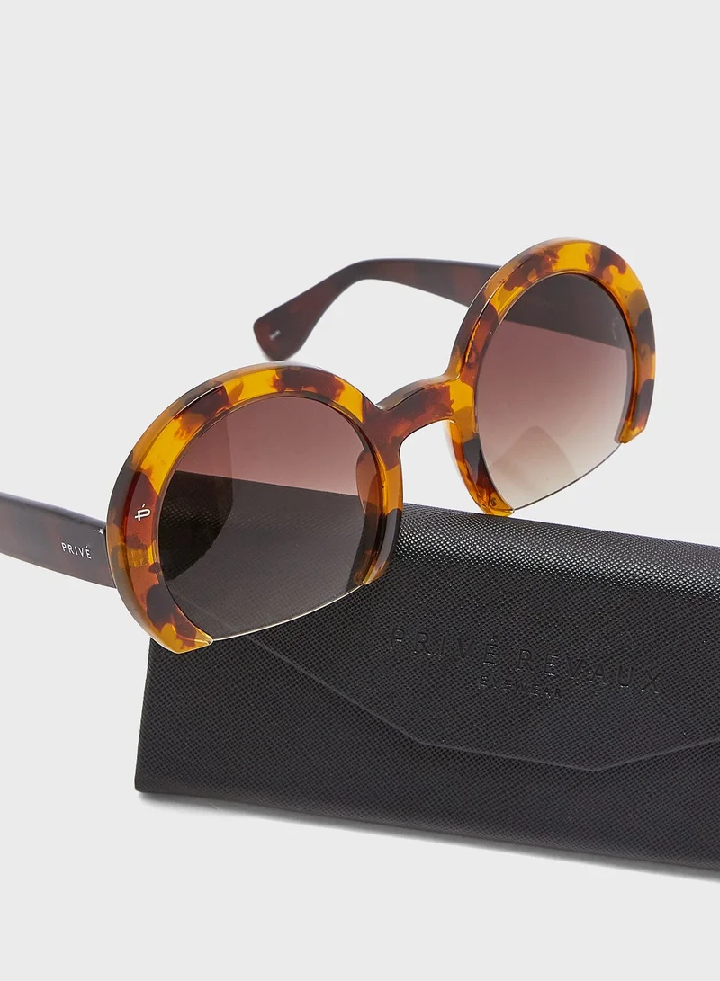 PRIVÉ REVAUX Milf Round Sunglasses
