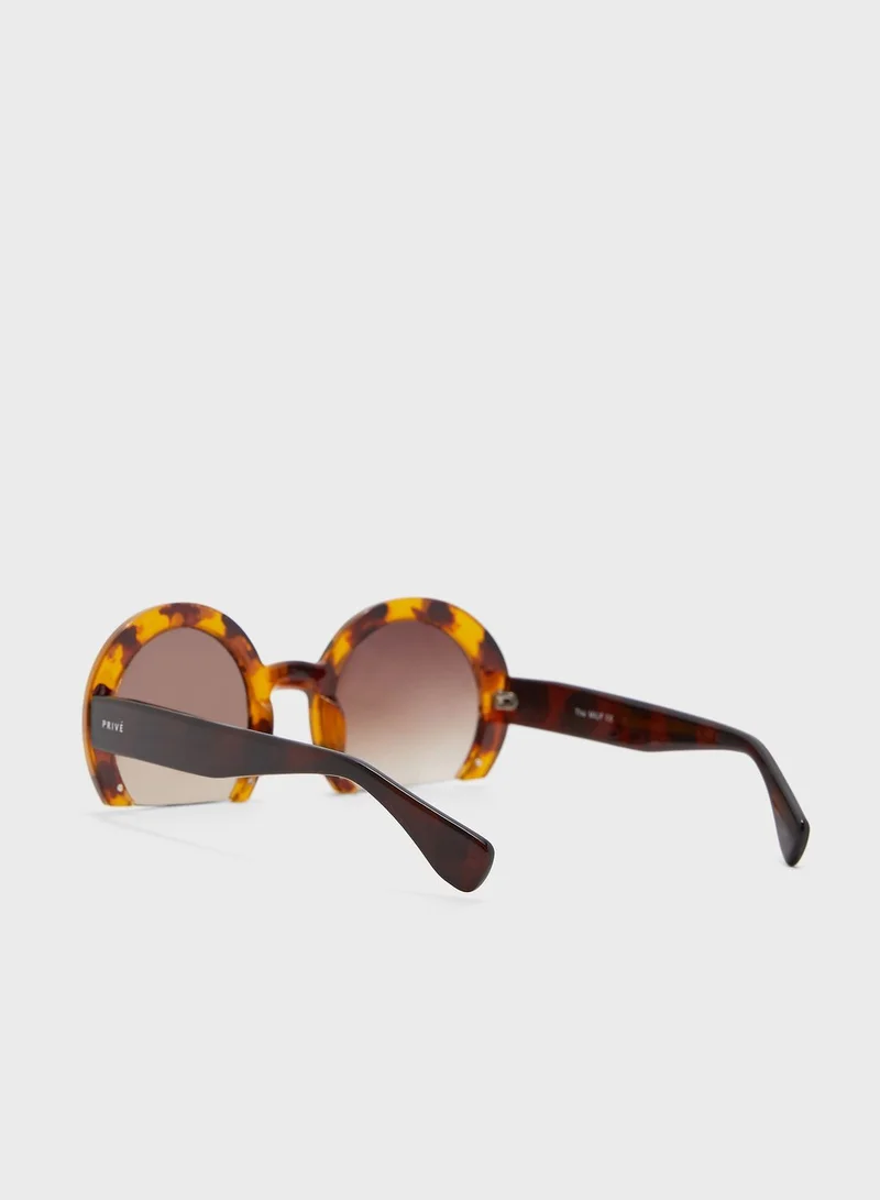 PRIVÉ REVAUX Milf Round Sunglasses
