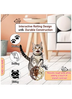 MAJIBAO Cat play ball with Plush mouse and Squeaker, Self-rolling cat toy for Indoor Cats and Kittens, 11 cm Interactive cat toy, Durable plastic Lightweight, Cat entertainment and Hunting ball toy (Brown)  - Image 5