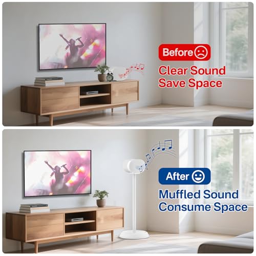 Chunxiao Heavy-Duty Speaker Stand for Sonos Era 300 Stand White with Cable Management Floor Speaker Stands for Sonos Era 300 Speaker Stand for Easy and Secure Mounting - Image 5