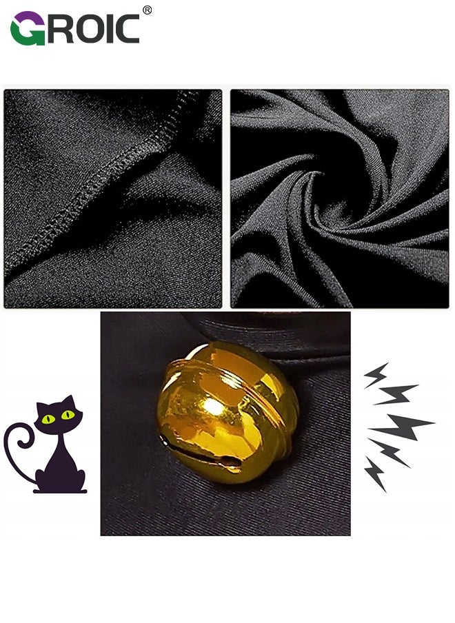 GROIC 5PCS Miraculous Black Cat Costume Black Cat Cosplay Costume Kids Costume with Eye Mask, Ears, Bell, Tail  - Image 5