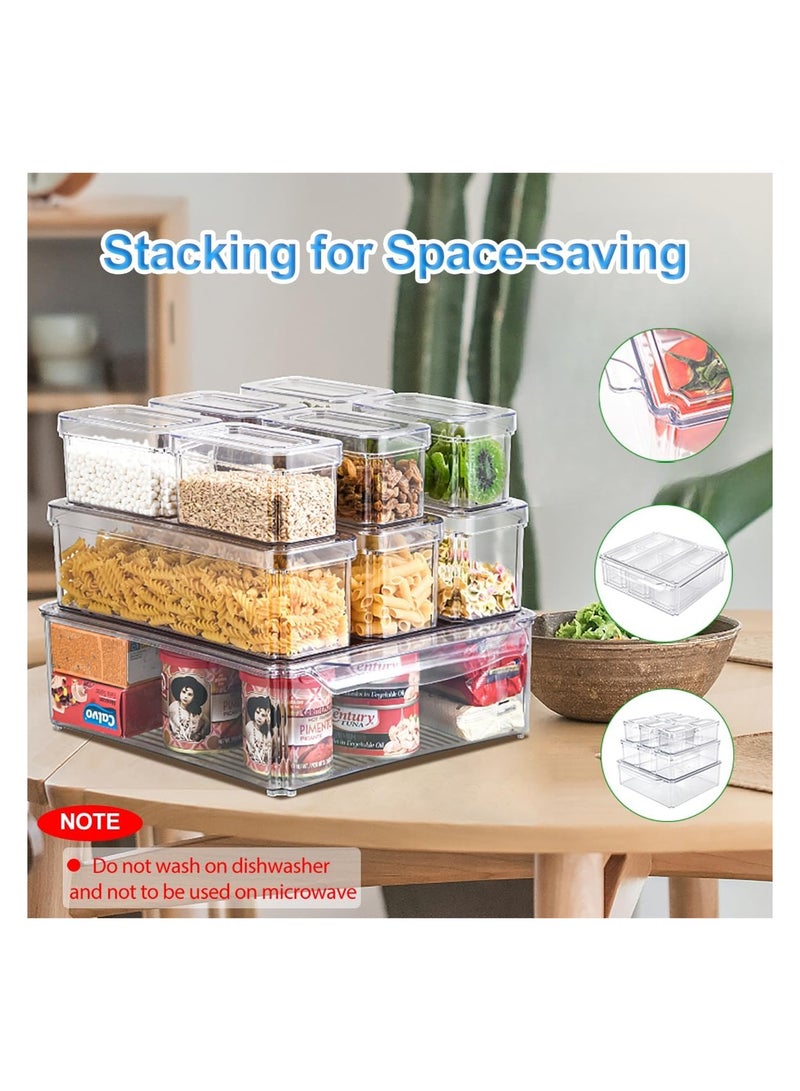 Dubkart 10 Pack Fridge Organizers and Storage, Stackable Refrigerator Organizer Bins with Lids, BPA-Free Produce Fruit Storage Containers for Fridge Organizers, for Food, Drinks, Vegetable - Image 4