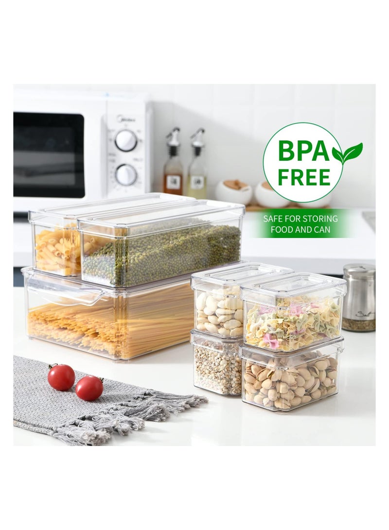 Dubkart 10 Pack Fridge Organizers and Storage, Stackable Refrigerator Organizer Bins with Lids, BPA-Free Produce Fruit Storage Containers for Fridge Organizers, for Food, Drinks, Vegetable - Image 5