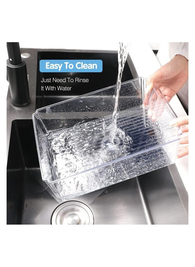 Dubkart 10 Pack Fridge Organizers and Storage, Stackable Refrigerator Organizer Bins with Lids, BPA-Free Produce Fruit Storage Containers for Fridge Organizers, for Food, Drinks, Vegetable - Image 2