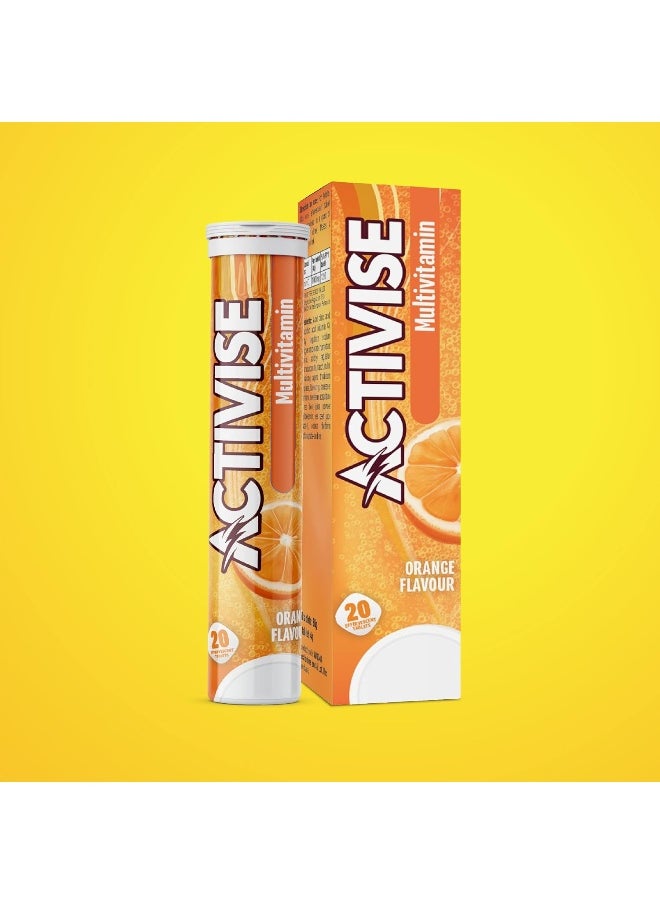 Activise - Multivitamin Effervescent Tablets, Orange Flavour, 40 Tablets - Image 1