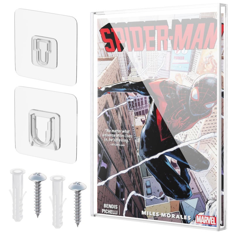 Clear Display Case for Comic Book Acrylic Comic Book Frame Wall Mount Collectible Comic Book Storage UVProtection Display Comic Book Showcase for Current Silver Age Comic Books 105 x 66 x 04