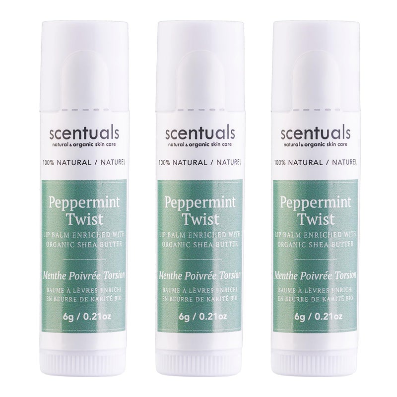 Lip Balm Peppermint Set of 3 Made with Shea Butter Cocoa Butter Avocado  Jojoba oil Beeswax Vitamin E and Essential oil Moisturizing Lip Care Cruelty Free Hydration Natural 3 Pack