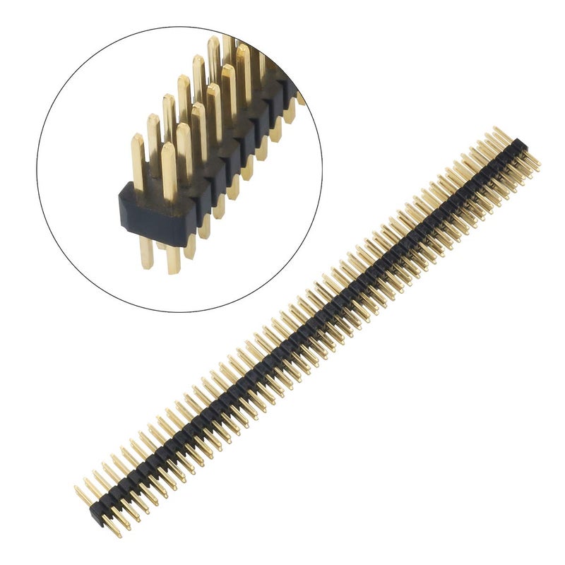 bnafes 15pcs 50 Way Double Row Straight Pin Male Header Strip 1.27mm Pitch - Image 2