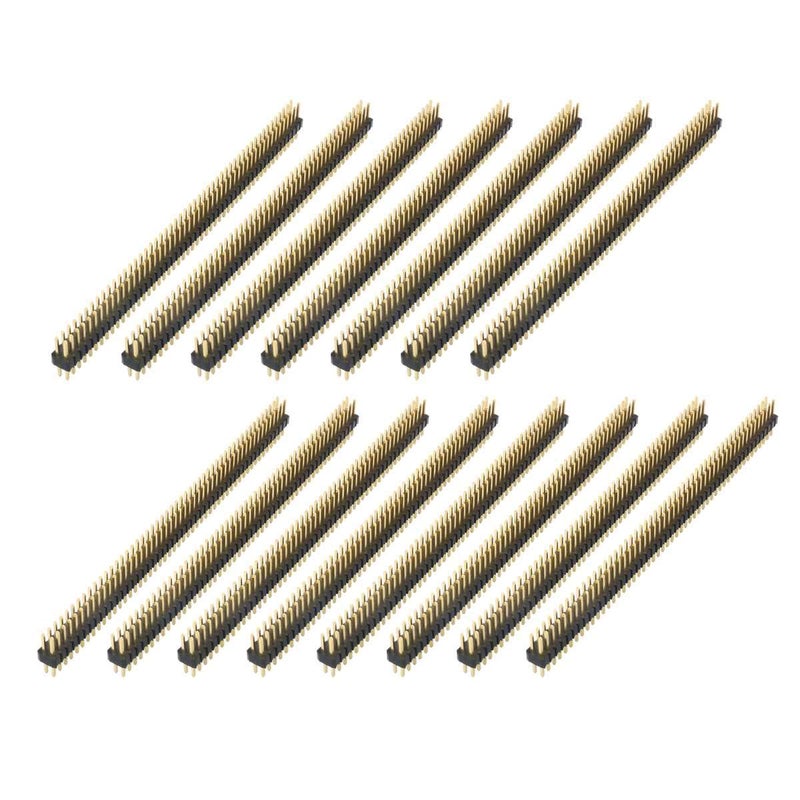 bnafes 15pcs 50 Way Double Row Straight Pin Male Header Strip 1.27mm Pitch - Image 1