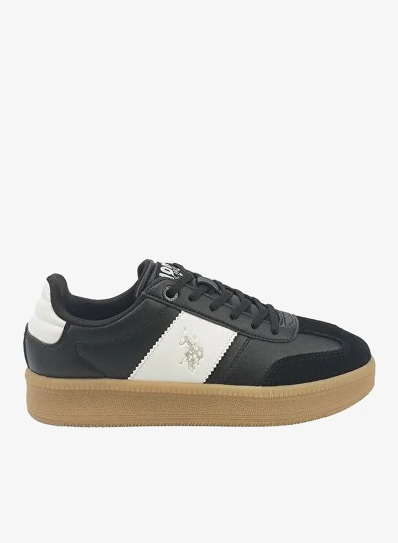 U.S. Polo Assn. U.S. Polo Assn. SAMIRA GLB 5PR Women’s Black & White Casual Sneakers | Lace-Up Platform Shoes with Gum Sole