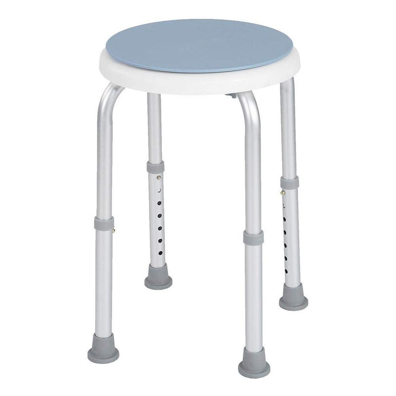 woobles Adjustable Round Bath Shower Stool, Shower Stool, Round Shower & Bath Stool with Rotating Seat - Height Adjustable, Home No-Slip Safety - Image 1