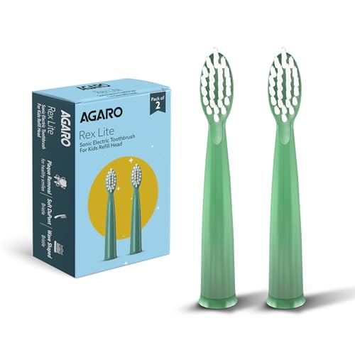 AGARO Rex Lite Kids Brush Head Refill set of 2pcs,Replacement Brush Heads - Image 1