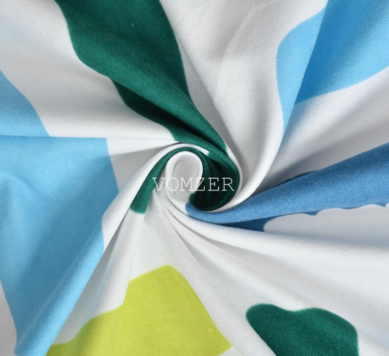 VOMZER 300 TC Cotton Feel All Around Elastic Fitted Queen Size Bedsheets, Supersoft Elastic Fitted Double Bedsheet with 2 Pillow Covers, Size 60x78x8 Inches (Brush N Lines) - Image 3