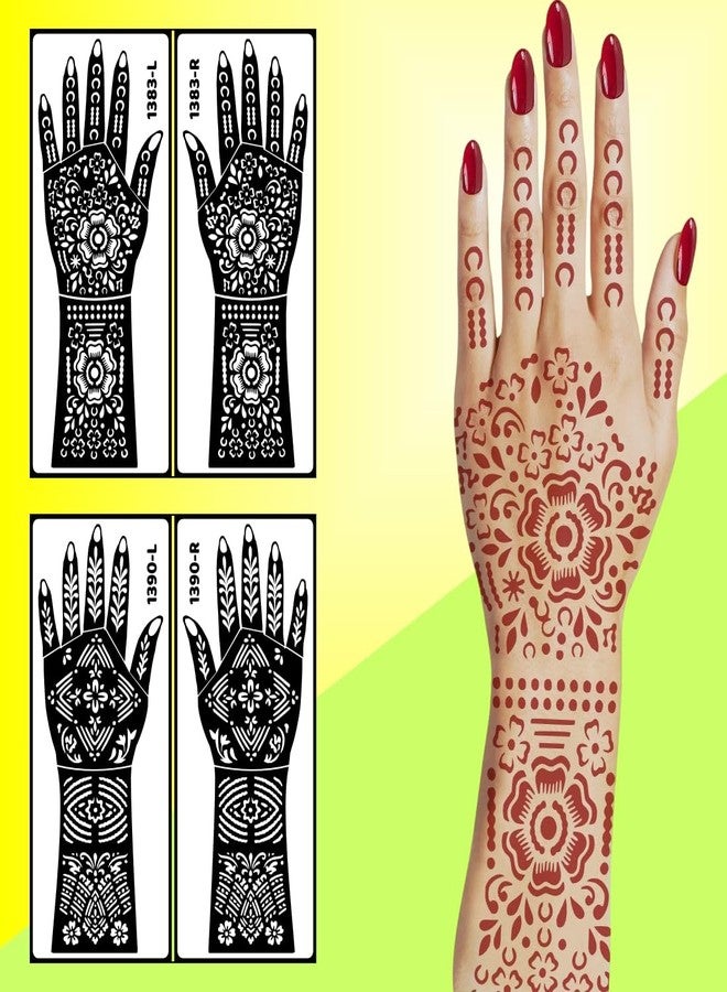 ORDERSHOCK Traditional Festival Mehndi Stencil Sticker For Hands Instant Henna Design Sticker For Girls & Brides Maids 2 Pack Of Combo - Image 3