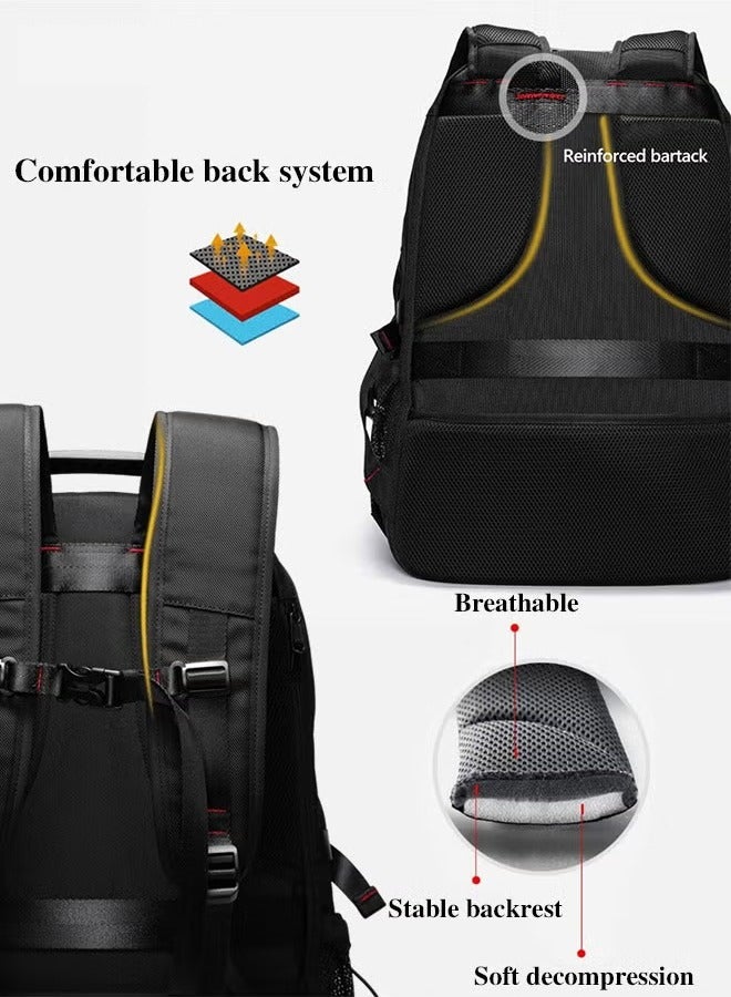 Canway Men Outdoor Sports Mountaineering Bag External Charging Port Independent Shoe Compartment Large Capacity Scientific Compartmentalized Backpack Short Distance Luggage Bag - Image 2