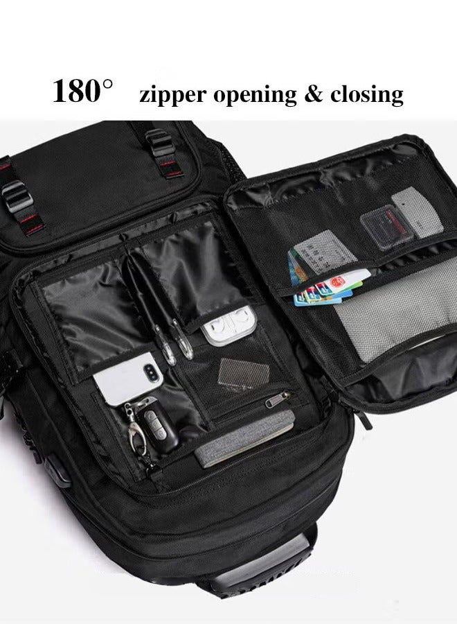Canway Men Outdoor Sports Mountaineering Bag External Charging Port Independent Shoe Compartment Large Capacity Scientific Compartmentalized Backpack Short Distance Luggage Bag - Image 4