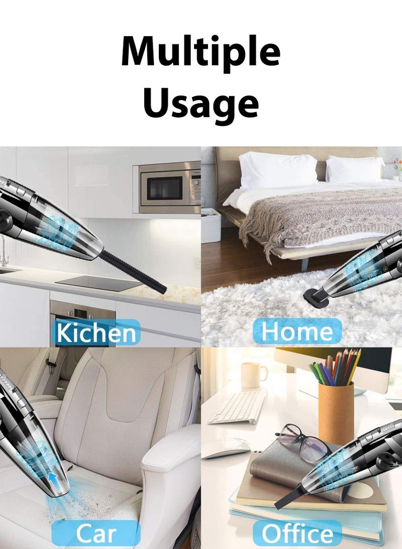 R.VIHAN Portable Mini Handheld Vacuum Cordless Portable Lightweight Wet Dry Vacuum Cleaner for Car Home Pet Hair with Filter 2000mAh Lithium Battery 120W 4000PA  - Image 4