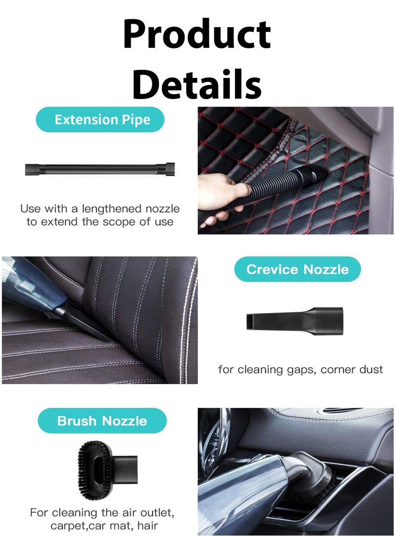 R.VIHAN Portable Mini Handheld Vacuum Cordless Portable Lightweight Wet Dry Vacuum Cleaner for Car Home Pet Hair with Filter 2000mAh Lithium Battery 120W 4000PA  - Image 5