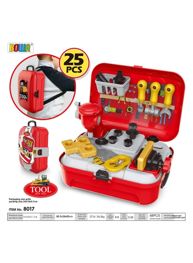 BOWA Bova Play House Toy Pet Suit Boy Simulation Doctor Children Role Play Toy Boy Girl-Color:【8017】smart Craftsman Backpack (english Card) - Image 1