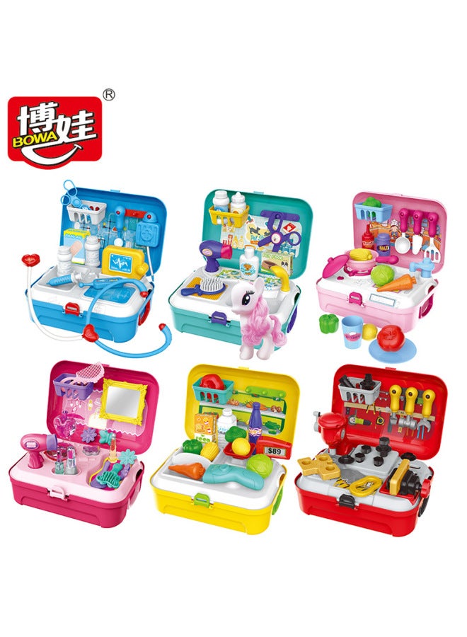 BOWA Bova Play House Toy Pet Suit Boy Simulation Doctor Children Role Play Toy Boy Girl-Color:【8017】smart Craftsman Backpack (english Card) - Image 3