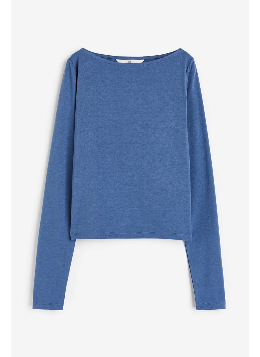 H&M Boat-Neck Jersey Top