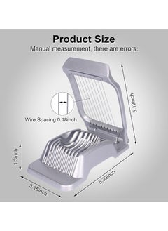 Generic Egg Slicer for Boiled Eggs Egg Cutter Strawberry Slicer Heavy Duty Aluminum Tomato Slicer Stainless Steel Wire Multipurpose Egg Slicer Dicer for Soft Fruits Mushrooms Home Use (Silver)  - Image 2