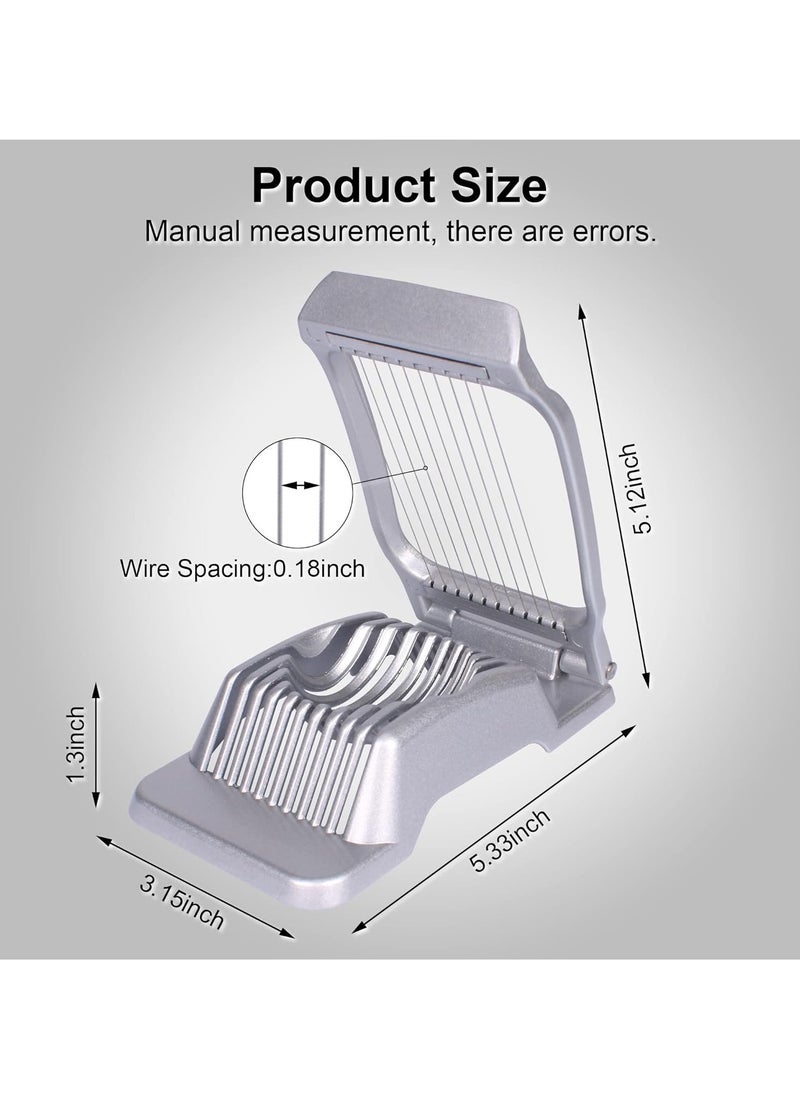 Generic - Egg Slicer for Boiled Eggs Egg Cutter Strawberry Slicer Heavy Duty Aluminum Tomato Slicer Stainless Steel Wire Multipurpose Egg Slicer Dicer for Soft Fruits Mushrooms Home Use (Silver) - Image 1