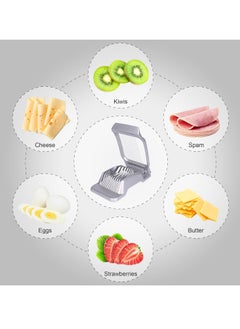 Generic Egg Slicer for Boiled Eggs Egg Cutter Strawberry Slicer Heavy Duty Aluminum Tomato Slicer Stainless Steel Wire Multipurpose Egg Slicer Dicer for Soft Fruits Mushrooms Home Use (Silver)  - Image 3