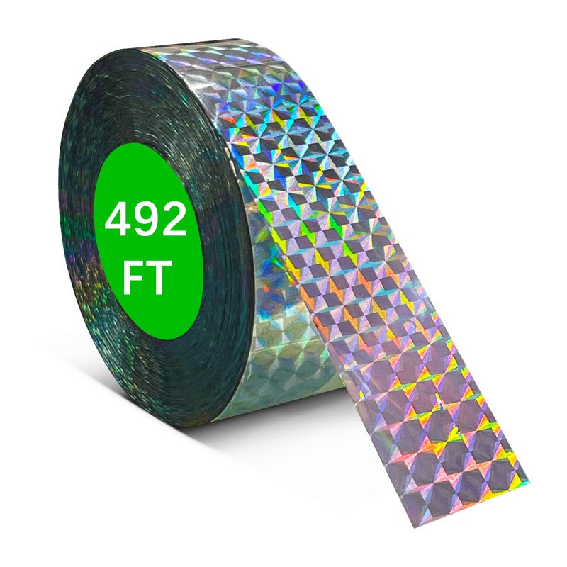 Benasan [492FT] Effective Birds Scare Ribbon, Reflective Flash Reflectors to Keep Pigeons, Hawks, Woodpeckers, Geeses Away from Trees Plants Crops - Image 1