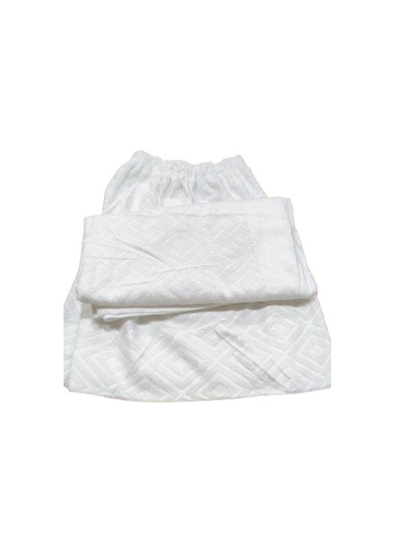 Generic - 2-Piece Kids White Ihram Towel, Skirt with Elastic for Kids, Absorbent Ihram Ahram Ehram Towel - variation Sizes- Lightweight Umrah Essentials - Image 1