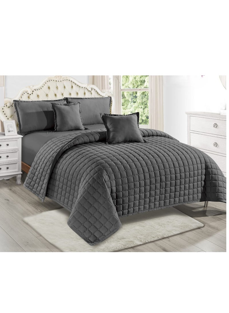 مون طقم لحاف نفرين مفرش سرير مضغوط مكون من 6 قطع  لحاف مقاس كينج 230x250سم - Image 1