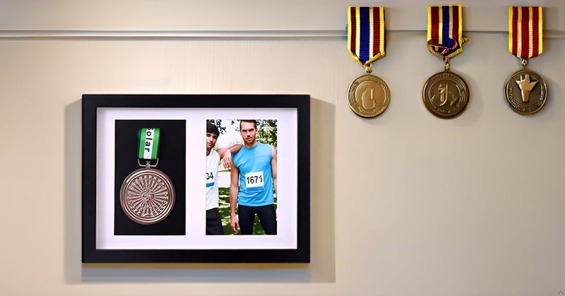 ELECDON Wooden Medal Display Frame, Frame to Display Medals, Sports Medal 3D Box Photo Frames, Picture Framing Direct 3d Deep Box Frame for Sports Medal Display - Image 1