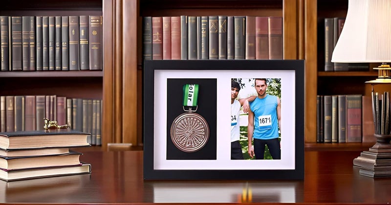 ELECDON Wooden Medal Display Frame, Frame to Display Medals, Sports Medal 3D Box Photo Frames, Picture Framing Direct 3d Deep Box Frame for Sports Medal Display - Image 2