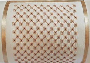 Rj Products غطاء وسادة قطنية من Rj Products مع تطريز ماسي جميل مجموعة من 2 قطعة (كريم_جلد) - Image 2