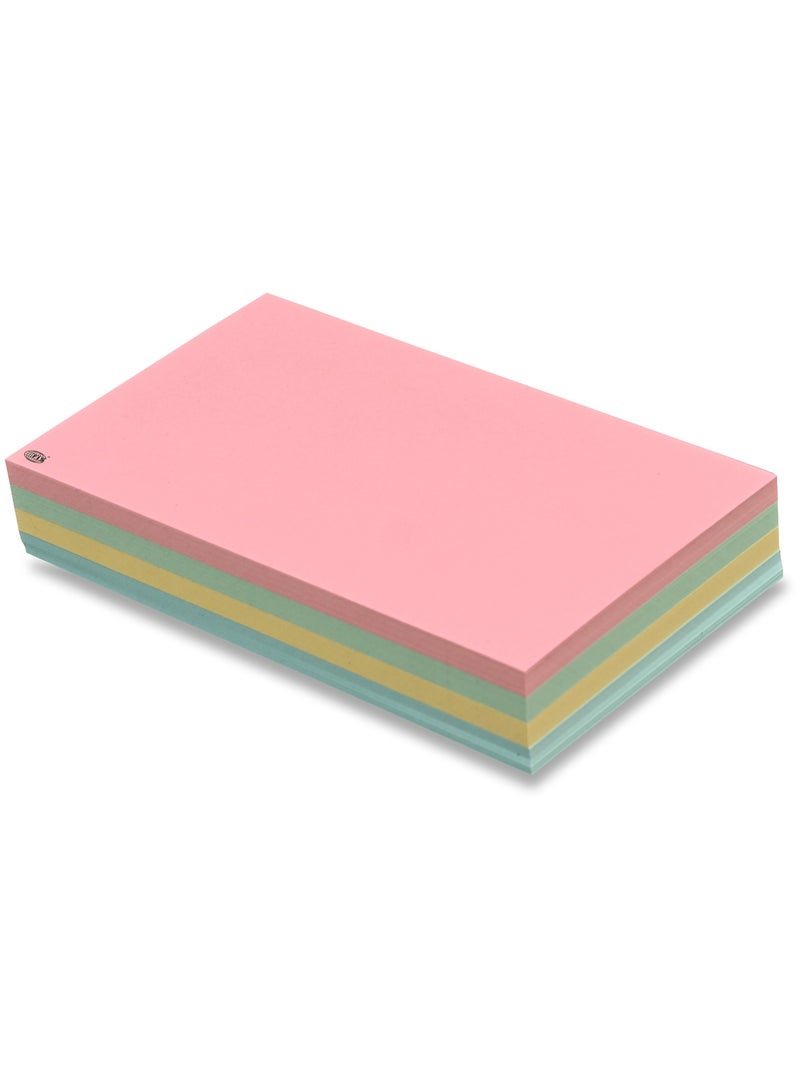 FIS® Record Cards or Index Cards, Size:5"x3" Inches (127x76mm), Two Sides Plain No Ruled, 180gsm, 100 Sheets Per Packet, 4 Assorted Colors,Packet of 3 Pieces-FSIC53-180PASST-3 - Image 2